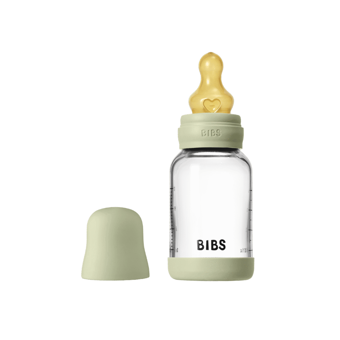 Bibs Biberon en verre rond avec tétine en latex à débit lent 120ml – Sauge
