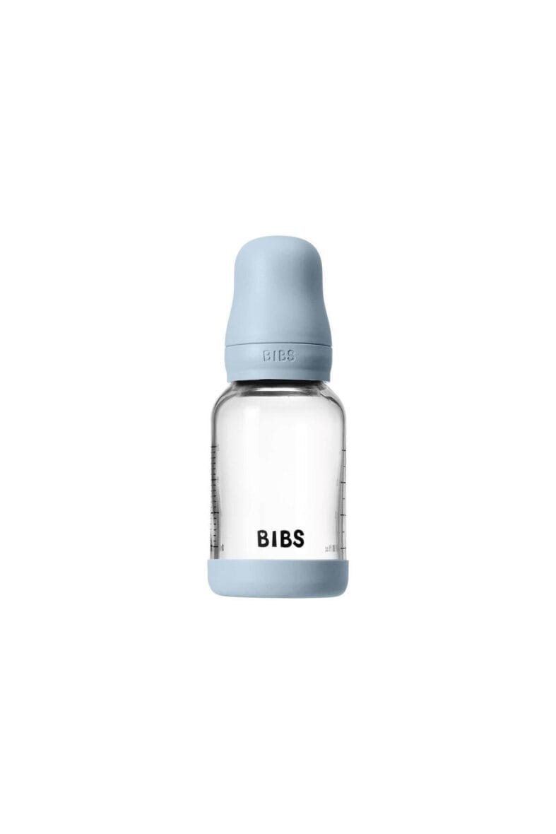 Bibs biberon en verre rond Baby blue 120ml latex -2- bebemaman