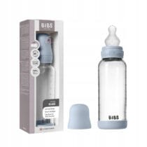 Bibs biberon en verre rond baby blue