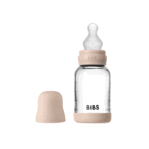 Bibs biberon en verre rond rose poudré 120 ml