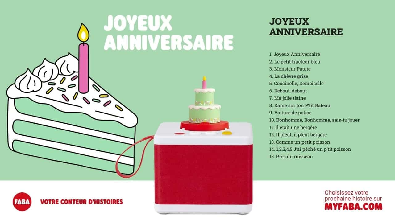 Faba Personnage Sonore Joyeux anniversaire -3- bebemaman