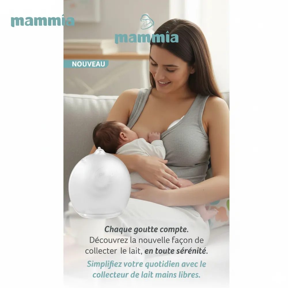 Mammia Collecteur de Lait Mains Libres 100ml -5- bebemaman