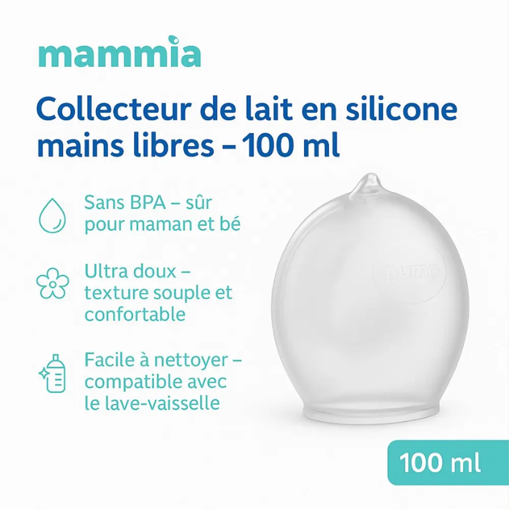 Mammia Collecteur de Lait Mains Libres 100ml -7- bebemaman