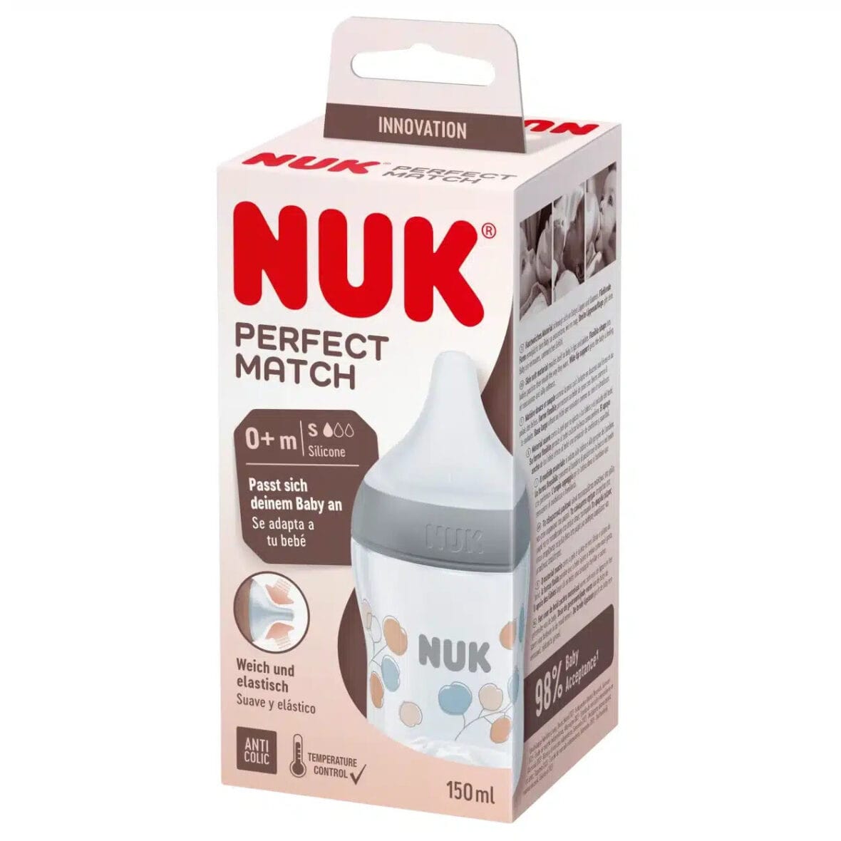 Nuk Biberon Perfect Match 150ml en silicone -22- bebemaman