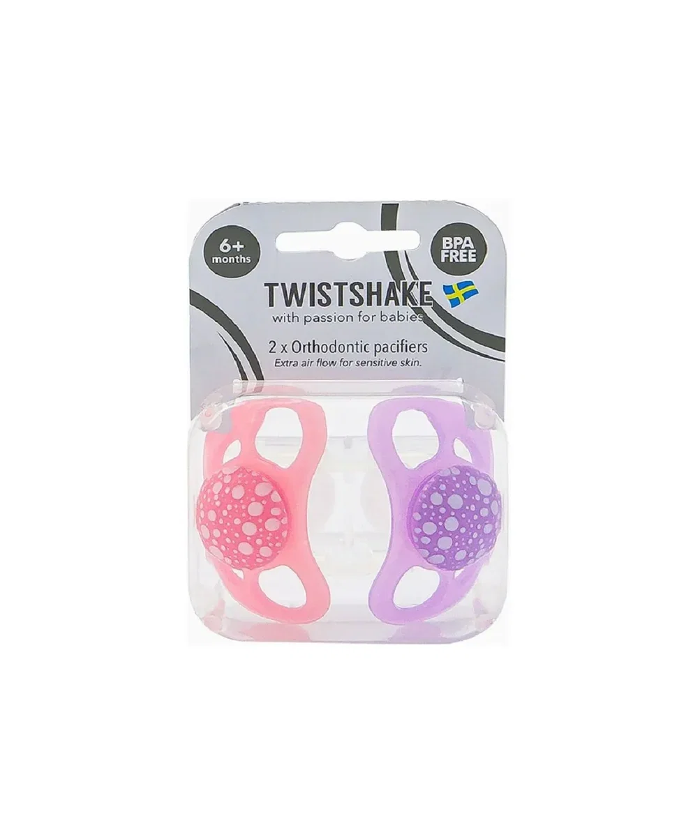 Twistshake sucette pacifier 6mois mauve rose -1- bebemaman