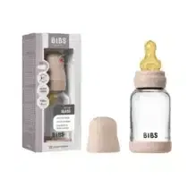 biberon en verre Bibs 120ml latex débit lent rose poudré