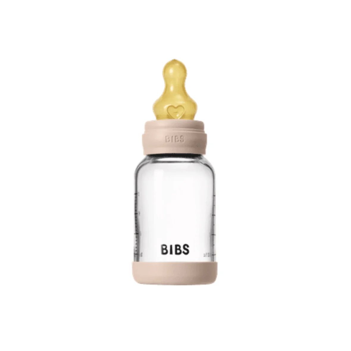 biberon en verre Bibs 120ml latex débit lent rose poudré -2- bebemaman