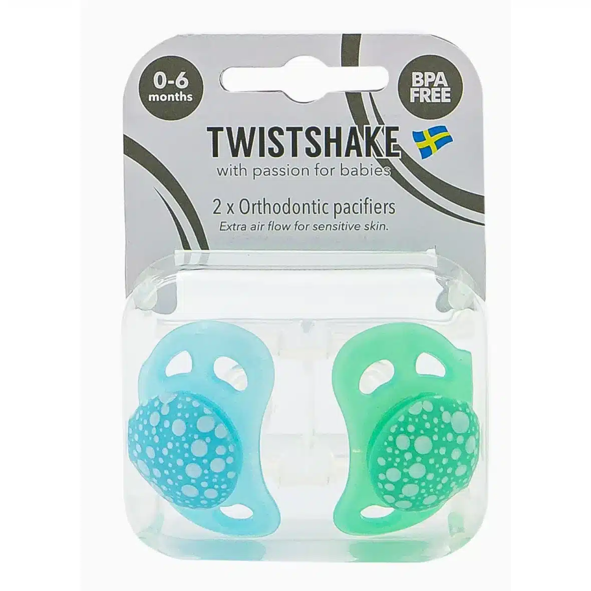 sucette Twistshake 0-6 mois bleu vert -2- bebemaman