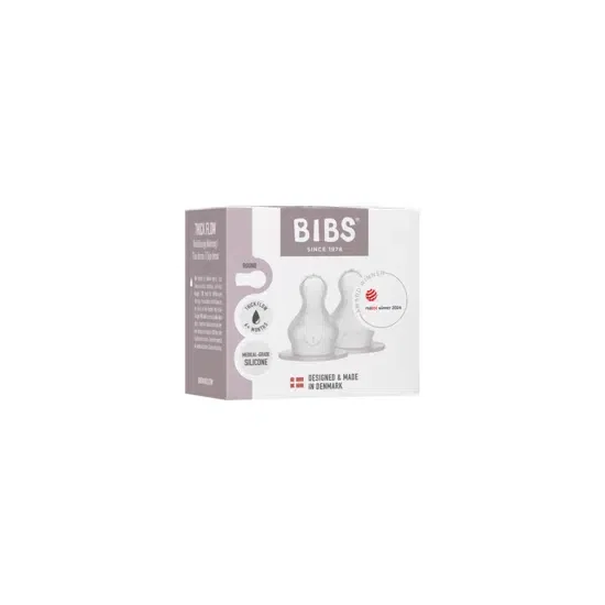 Bibs Lot de 2 tétines rondes en silicone à débit lent pour biberons 6mois+