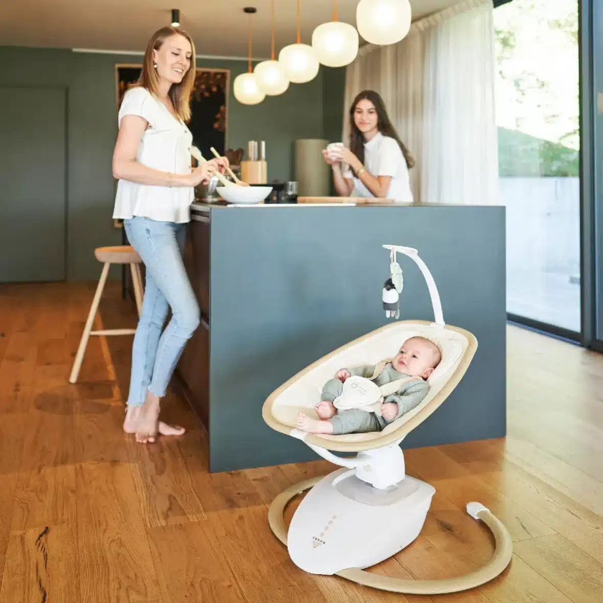 Babymoov Balancelle électrique Swoon Hoop Sand (10) bebemaman