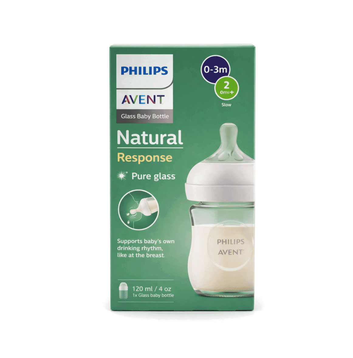 Philips Avent Biberon Natural en verre 120 ml 0-3 mois