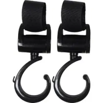 Ding Lot de 2 crochets pour poussette noir