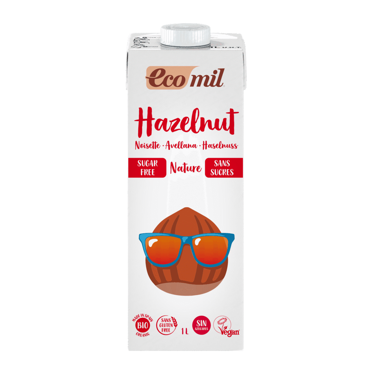 Ecomil Boisson Noisettes Nature sans Sucres 1L