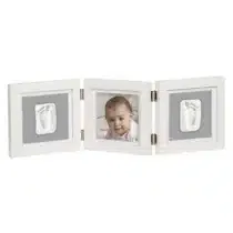 Eurekakids Cadre Empreintes bébé blanc et gris