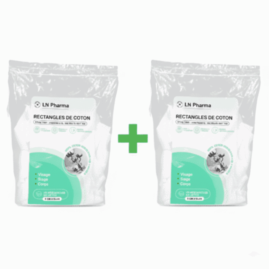 L2N Pharma Pack de 2 Coton Pads Bio 180 rectangles