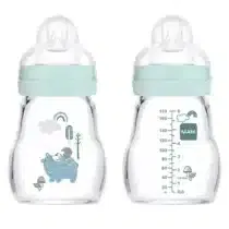 mam biberon en verre feel good 170ml bleu