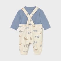 Mayoral ensemble salopette bébé garçon beige et bleu
