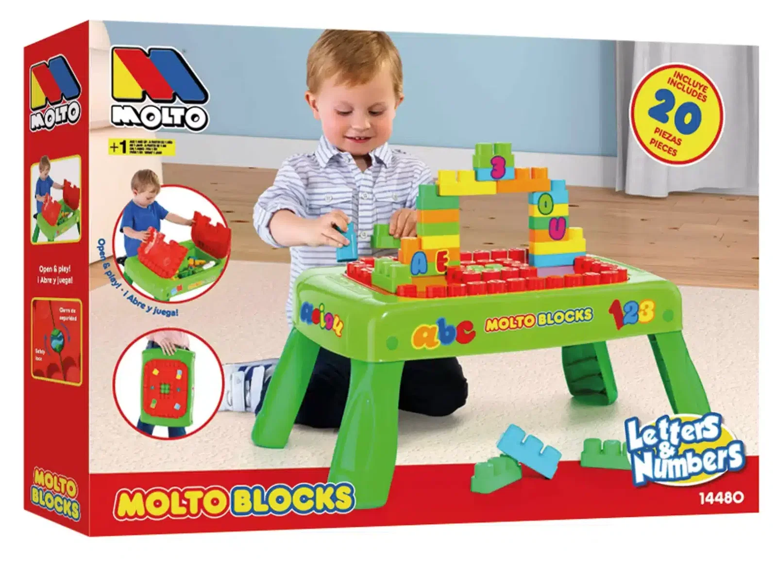 Molto Table pliable de blocs 20 pièces (4) bebemaman