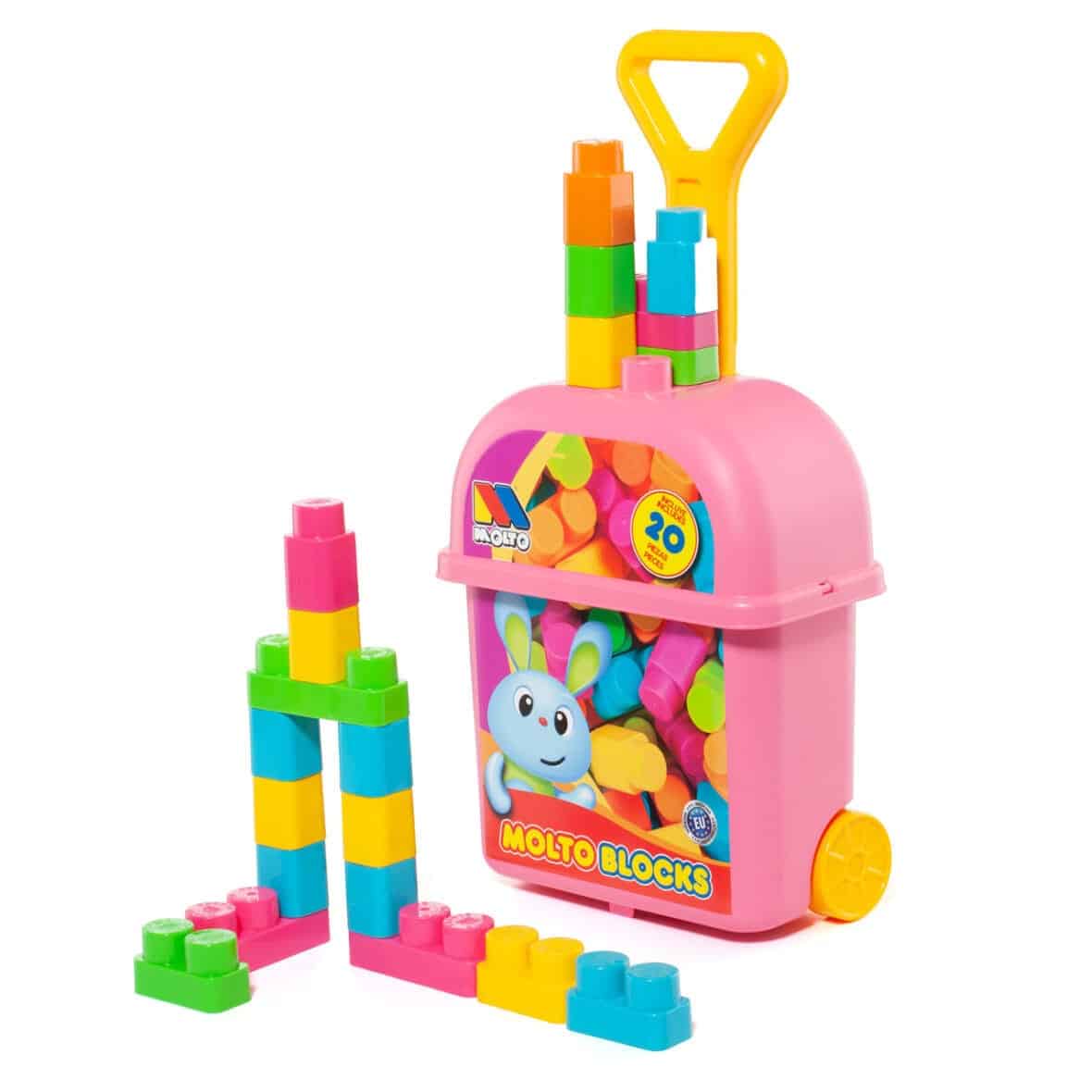 Molto Valise avec 20 blocs rose (5) bebemaman