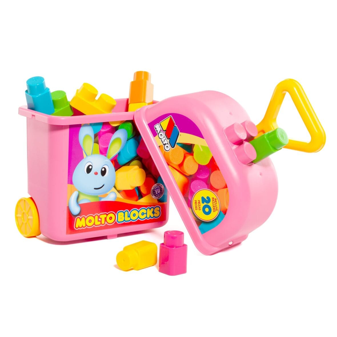 Molto Valise avec 20 blocs Rose