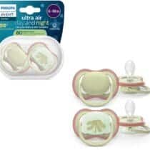 Philips Avent Sucette Ultra Air Night 6-18m vert pastel