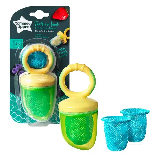 Tommee Tippee Grignoteuse Teethe n’ Feed avec 2 Filets 4 mois+