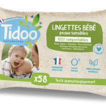 Tidoo Lingettes sans Parfum au Calendula 58 unités