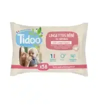 Tidoo Lingettes sans Parfum au Calendula 58 unités