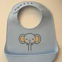 Yummy Bavoir en silicone avec poche Elephant 9m+ Bleu ciel