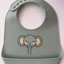 Yummy bavoir en silicone avec poche Elephant vert pastel