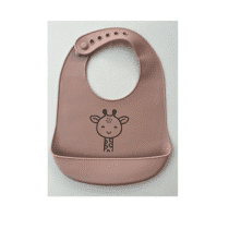 Yummy bavoir en silicone avec poche Girafe blush (1) bebemaman