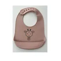 Yummy bavoir en silicone avec poche Girafe blush (1) bebemaman