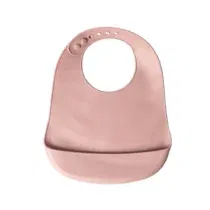 Yummy bavoir en silicone avec poche rose poudré
