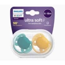 Philips Avent Sucette Ultra Soft 6-18m bleu orange