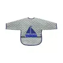 bavoir à manches longues Kikkaboo Boat Grey