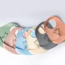 bavoir en silicone avec poche Girafe Yummy