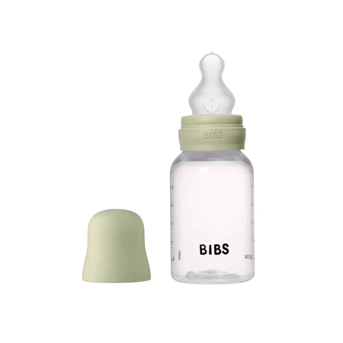 Bibs Biberon rond en plastique avec tétine en silicone à débit lent 150ml – Sauge
