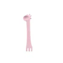 cuillère silicone girafe rose kikkaboo