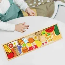 puzzle aliments en bois pour enfants