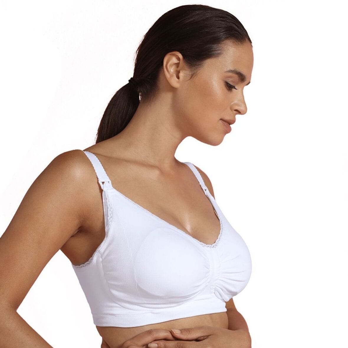 soutien-gorge rembourré maternité et allaitement Carriwell blanc -1- bebemaman