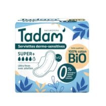 TADAM serviettes hygiéniques coton bio super+