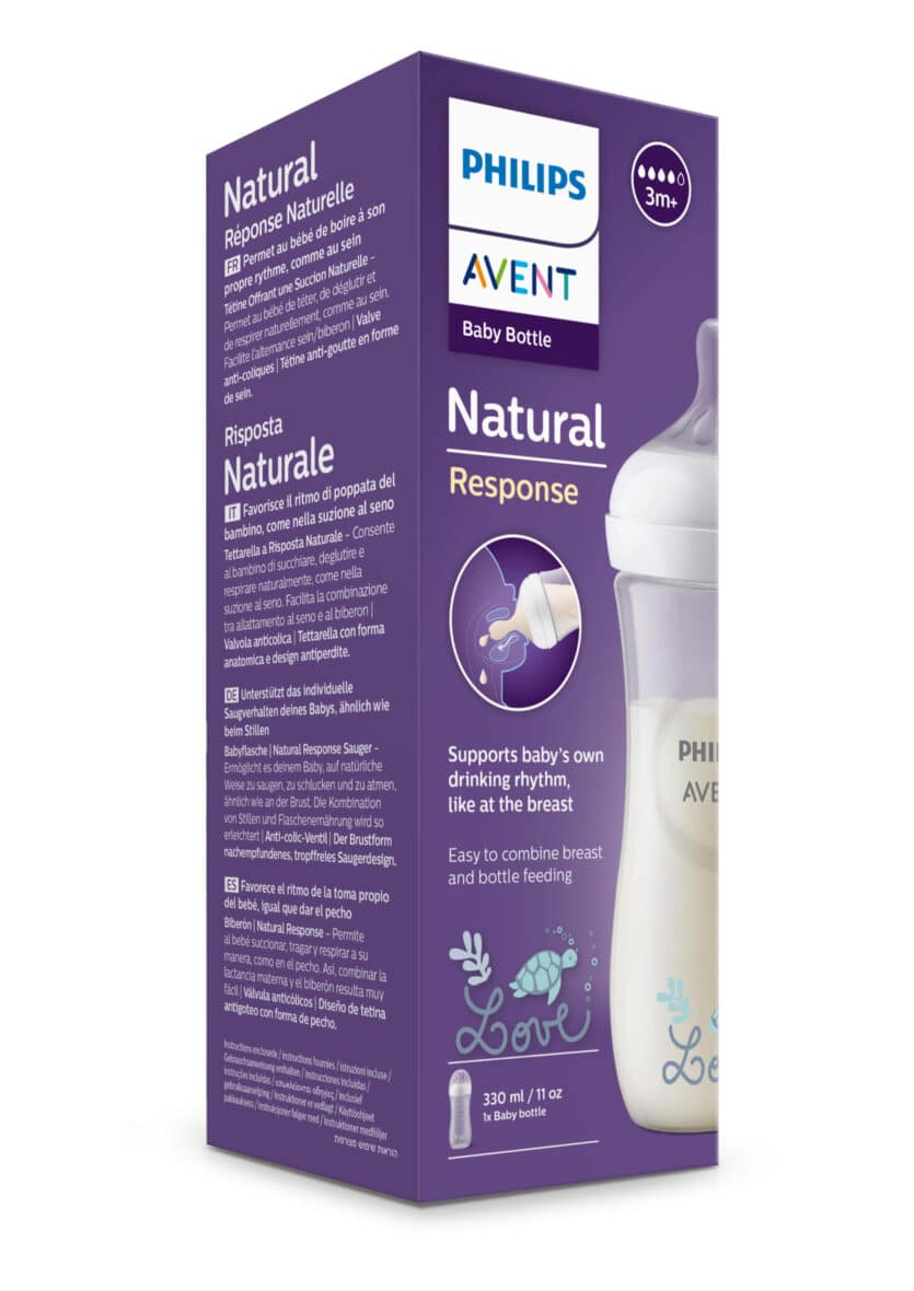 Biberon Natural Réponse Love 330ml 6m+ Philips Avent (3) bebemaman