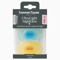 Tommee Tippee sucettes Ultra Light night glow jaune bleu