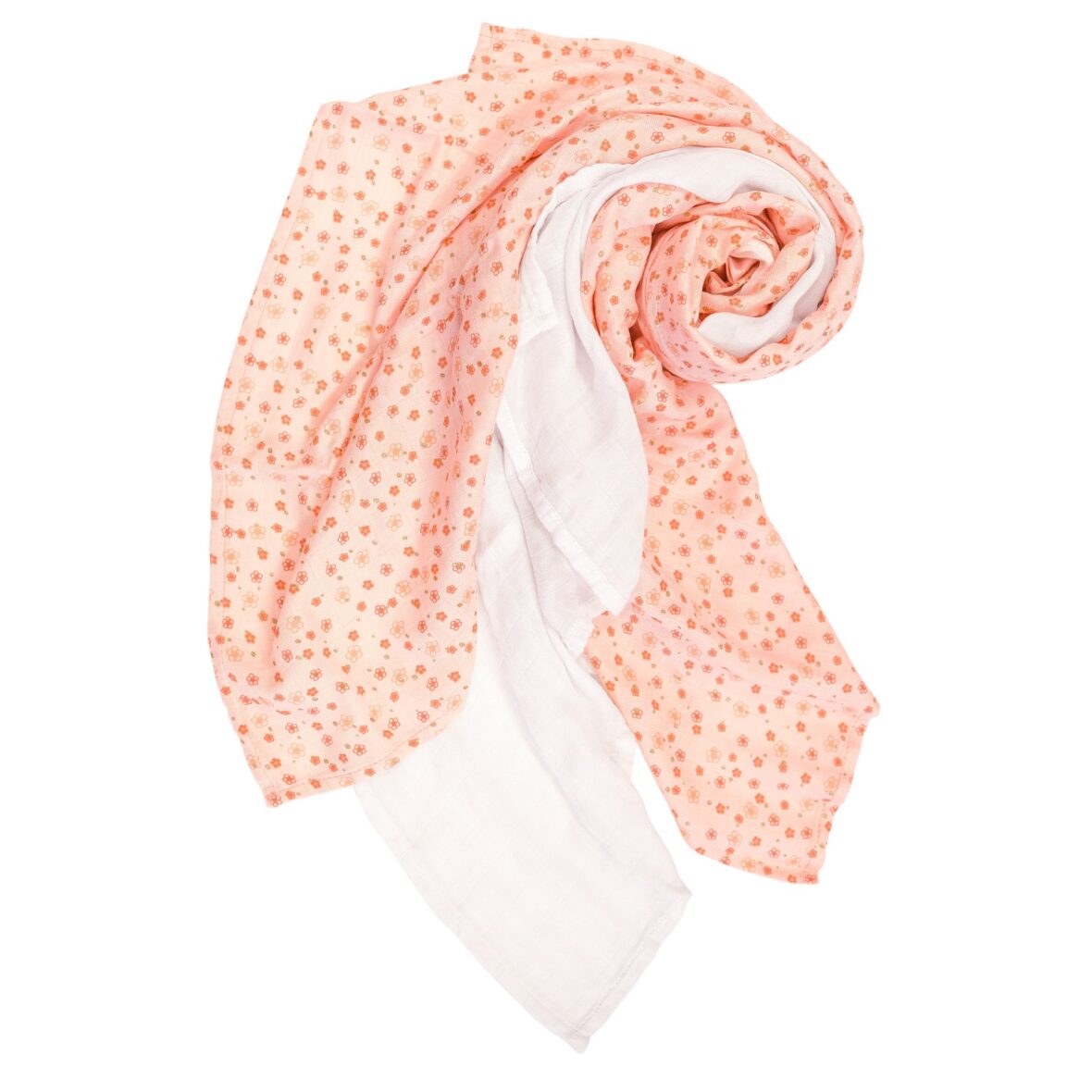 Domiva lot 3 langes bambou : 2 imprimées rose + 1 blanche