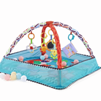 tapis de jeu avec balles Kikkaboo bleu animaux