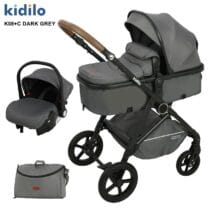 Kidilo K08+C poussette bébé gris foncé