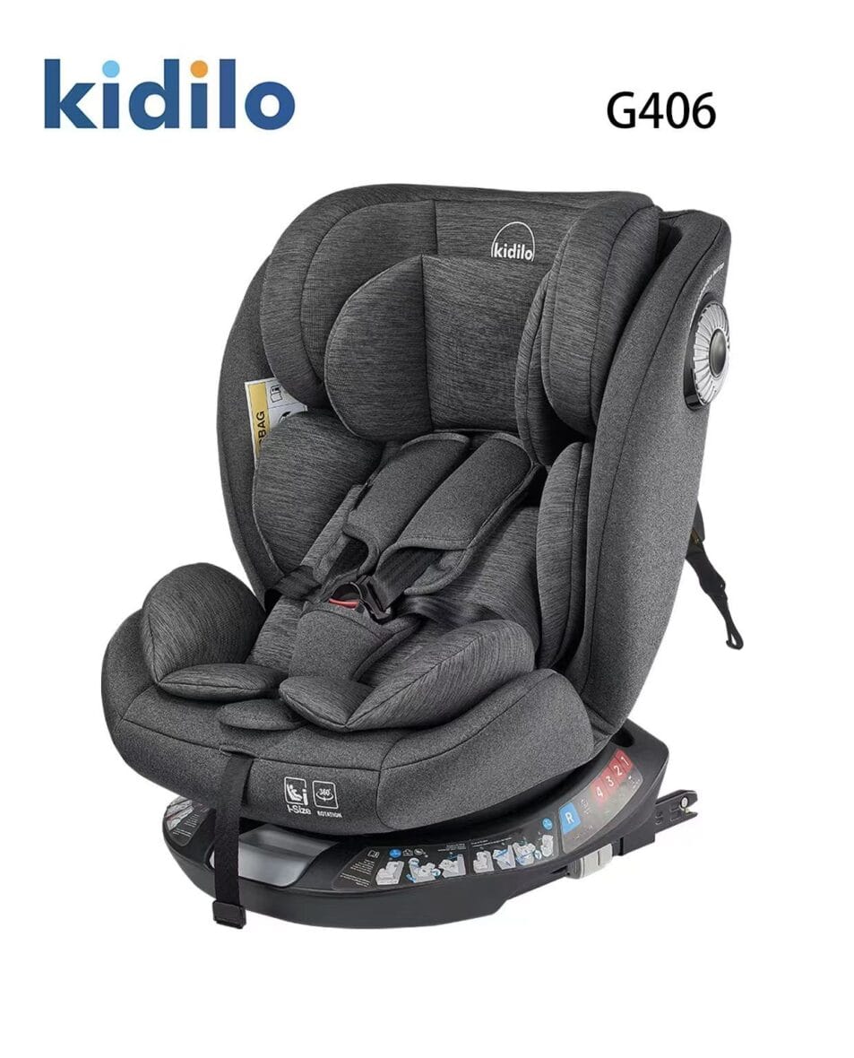 Kidilo Siège Auto Rotation 360° Isofix G406 (0-36 kg) Gris foncé