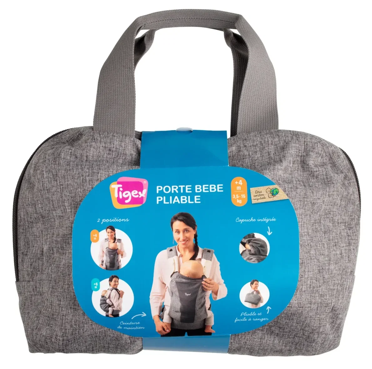 Tigex Porte bébé pliable Gris (5) bebemaman