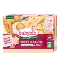 babybio biscuit sablés emmental de franche-comté et thym bébé bio