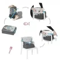 Badabulle Réhausseur Yummy nomade Gris Bleu